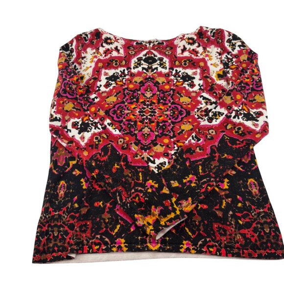 Ruby Rd. Petite Womens Top PM Rayon/Nylon Blend Multicolor - Picture 4 of 4